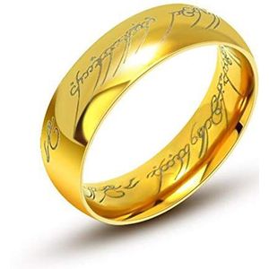 Aurstore® Ring 6 mm wolfraam heer van de ringen 'LORD OF THE RONGS' selecteerbare maat 56-68 met stalen ketting 54 cm