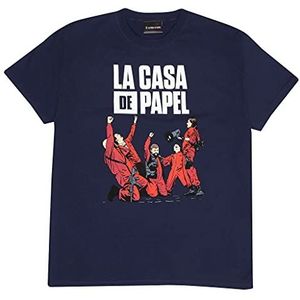La Casa De Papel Money Heist Celebrating dames T-shirt Boyfriend officieel gelicentieerd product maat S tot XXL voor thuis of in de sportschool, Navy Blauw