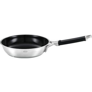 RÖSLE Silence Pro CeraPlus koekenpan, anti-aanbaklaag, robuust, Ø 28 cm, hittebestendig tot 260 °C, keramische coating, zilver, roestvrij staal 18/10, geschikt voor