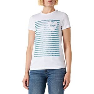 Love Moschino T-shirt met korte mouwen slim fit dames, Witte optiek