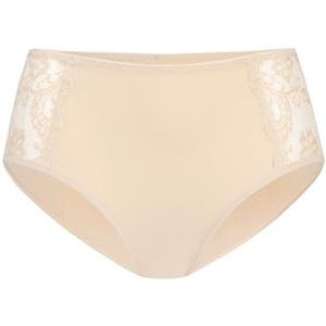 Dames katoenen slip hoge taille comfortabel ademend stretch kant bloemen Anastasia Teyli, Beige