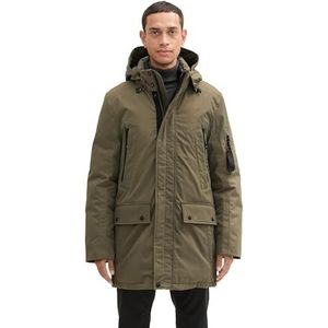 TOM TAILOR 1042520 winterjas voor heren met afneembare capuchon, 11848 - Jungle Soil Green