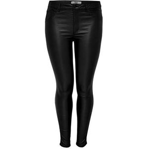 ONLY Carmakoma Carpunk Reg SK Coated Pants Skinny Jeans voor dames, Zwart