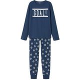 Name It Voetbal pyjama met lange mouwen 9-10 jaar, Donkere jeans blauw