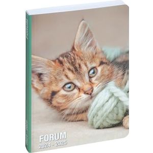 Exacompta - 187788-24E - Agenda journalier Forum Animaux - 12 x 17 cm Août 2024 à juillet 2025 - Visuel chaton