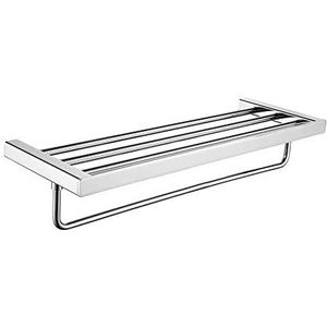 Ibergrif Plinten, handdoekhouder, vierkant, meerdere wandplanken, messing, badkamerrek, zilver