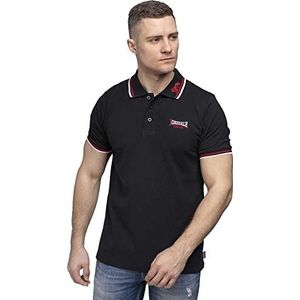 Lonsdale Poloshirt voor heren, zwart (zwart/donkerrood/wit)