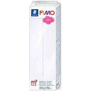 Staedtler FIMO Soft Ovenhardende witte boetseerklei voor beginners en kunstenaars, zacht en gemakkelijk te verwijderen, 454 gram, 8021-0