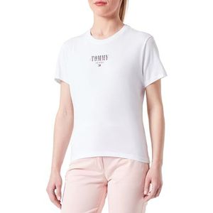 Tommy Jeans Dames S/S T-shirts, wit (wit), 4XL grote maat, Wit (wit)