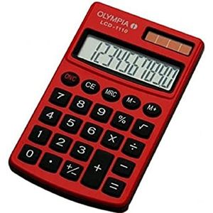 OLYMPIA LCD1110R - Rode rekenmachine - 10-cijferig display - dubbele voeding
