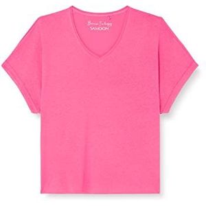 Samoon 271058-26202 T-shirt voor dames, Lichtmagenta