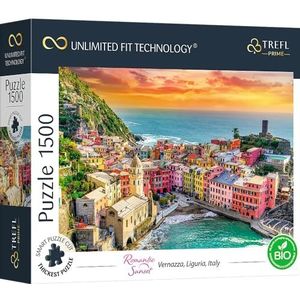 Trefl Prime - UFT Romantic Sunset puzzels: Vernazza, Liguria, Italy - 1500 stukjes, dik karton, biologisch, eco, Italië, entertainment voor volwassenen en kinderen vanaf 12 jaar