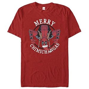 Marvel Deadpool Merry Chimichangas Organic T-shirt à manches courtes unisexe, rouge, XXL