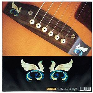 Little Wings Sticker voor akoestische gitaar (L&R), Abaloneblauw
