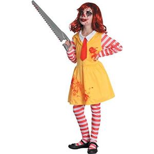 Ciao - Kostuum voor meisjes Horror Clown Girl, 5-7 jaar, 8-10, 13039.8-10, geel/rood