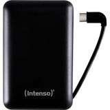 Intenso Powerbank XC10000, draagbare oplader, geïntegreerde USB-C-kabel (10.000 mAh, compatibel met Smart Phone/Tablet PC en Plus) Zwart