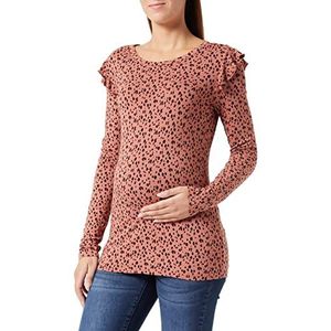 Noppies Maternity T-Shirt Spiro Long Sleeve Allover Print voor dames, Cedar Wood - P894, 44, cedar wood p894