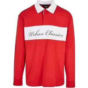 Urban Classics T-shirt met lange mouwen, rugbystijl, heren, hugered, XL, Hugered