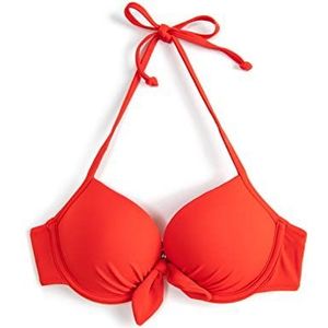 Koton Haut de bikini push-up rembourré à armatures dos nu pour femme, Rouge (414), 48