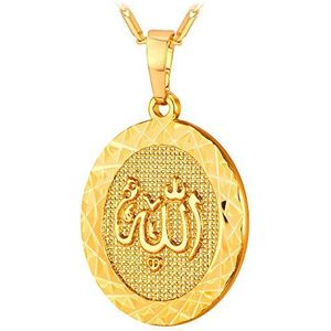 U7 Dameshalsketting met medaille Allah, verguld, islamitische ketting en hanger voor meisjes