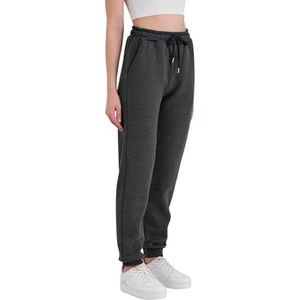 COMEOR Trainingsbroek voor dames, sportbroek, joggingbroek, katoen, Donkergrijs