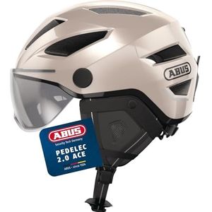 ABUS Pedelec 2.0 ACE City helm - Fietshelm met achterlicht, vizier, regenmuts, oorbescherming - voor dames en heren - goud, L