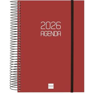 Finocam - Kalender 2026, weekoverzicht, januari - december (12 maanden), jaarplanner 2026, gebonden, hardcover, gevoerd, Milano, zwart, Spaans