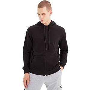 Trendyol Black Basic Fit heren-hoodie regular fit, zwart.