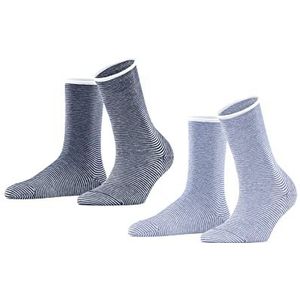 Esprit Allover Stripe 2-delige set sokken voor dames, biologisch katoen, meerkleurig, modesieraden, gestreept, mi-vorm, 2 paar, meerkleurig (assortiment 20), 39-42 EU