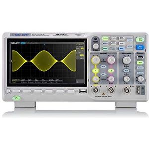 Siglent SDS1000X-E Serie Super fosfor oscilloscoop, 2 + EXT kanaal, 200 MHz bandbreedte, 7 Mpts/CH geheugendiepte, 7"" monitor