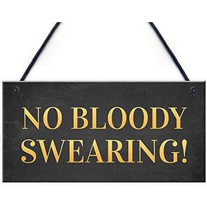 RED OCEAN Grappig wandbord met opschrift ""No Swearing Shed"" - cadeau voor mannen