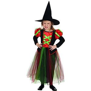 Andrea Moden heksenkostuum, jurk en hoed, tule rok, heksenhoed, magie, Halloween, themafeest, carnaval