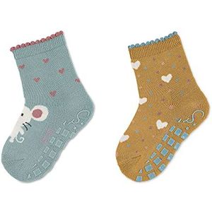 Sterntaler Abs-sokken DP muis + hartjes sokken voor pantoffels meisjes, Donker Turkoois