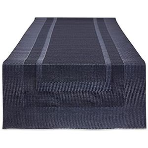 DII PVC geweven tafelloper voor binnen en buiten, 35,6 x 182,9 cm, gewassen blauw