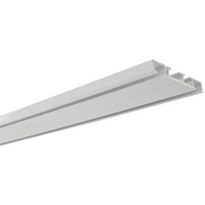 GARDINIA Gordijnrail van aluminium, 2-weg, wit, 150 cm