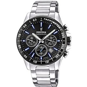 Festina Herenhorloge F20560/5 Timeless Chronograaf 316l roestvrij stalen kast zilver 316l roestvrij stalen armband zilver, armband, zilver., armband