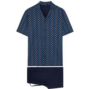 Hom Pyjama Court Marvin pyjamaset, marineprint, XXL, marineblauw, XXL, Marineprint