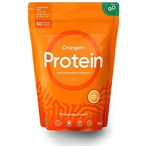 Orangefit Protein – Mango – veganistische eiwitshake – 750 g (30 shakes) – met 80% eiwit – 20 g plantaardige proteïne per shake – perfect voor je (pre) workout!
