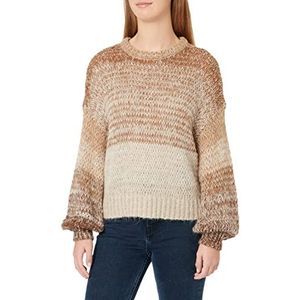 Only ONLALMIRA L/S CC KNT Sweater, Walnoot/Detail: door voorbeeld Potting Soil/Humus (stok kraag 19)/Aztec/Moonbeam, L Dames, Walnoot / Detail: door Voorbeeld Potting Soil/Humus (Kraag