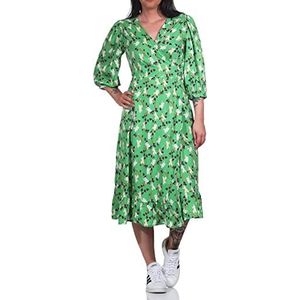 Only Onlolivia Wvn Noos midi-jurk, wikkeljurk, A 3/4, midi-jurk, dames, Groene winter/enkele bloem