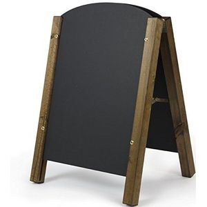 Chalkboards UK Standaard krijtbord rond met A-frame, hout, zwart