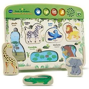 VTech - Puzzel jungledieren - milieuvriendelijk speelgoed + 18 maanden - gemaakt van FSC-gecertificeerd hout - ESP versie (3480-613647)