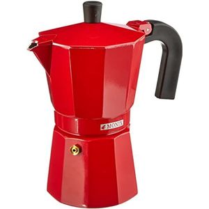 Monix - Italiaans koffiezetapparaat van aluminium, 6 kopjes, aardbeienkleur