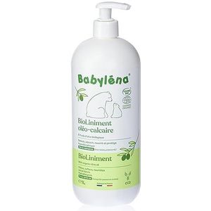 Babyléna BioLiniment Oléo-Calcaire bébé, – 100% d’Origine naturelle 1 L - Certifié Bio Sans parfum– Liniment Fabriqué en France