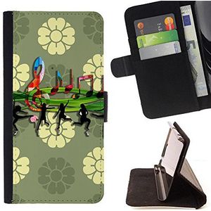 BeanShells [ Microsoft Lumia 850 Case [ Flip Cover Leather Wallet ] - Dance Music Note Summer Flowers