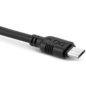 eXc WHIPPY Micro USB-kabel voor mobiele telefoon, 0,9 m, snellaadfunctie, gegevensoverdracht, ideaal voor gebruik in de auto, voor de powerbank of voor gegevensoverdracht, zwart