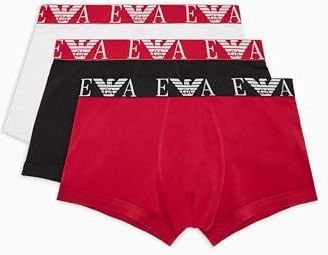 EMPORIO Armani Man Bold Monogram Set van 3 boxershorts Wit Maat XL Wit Zwart XL, Wit/Zwart