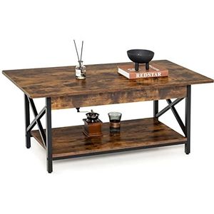 COSTWAY Table d'appoint Marron 110 x 60 x 48 cm (L x l x H)