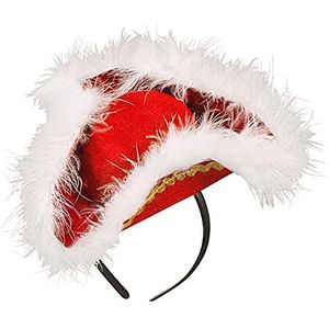 Widmann 06903 Mini Tricorn hoed met Boa, rood, One Size
