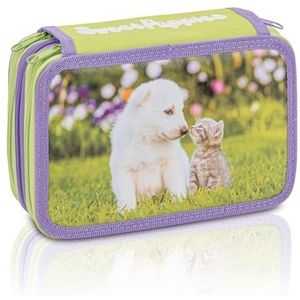 Favorit Sweet Puppies etui met 3 ritssluitingen voor school, zonder accessoires, 20 cm x 13 cm x 7,5 cm, met 3 vakken